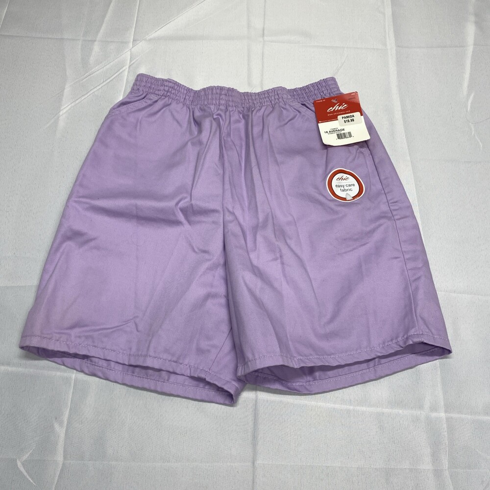 NWT Chic Misses Short 16 Average Purple Elastic Waist Easy Care Fabric